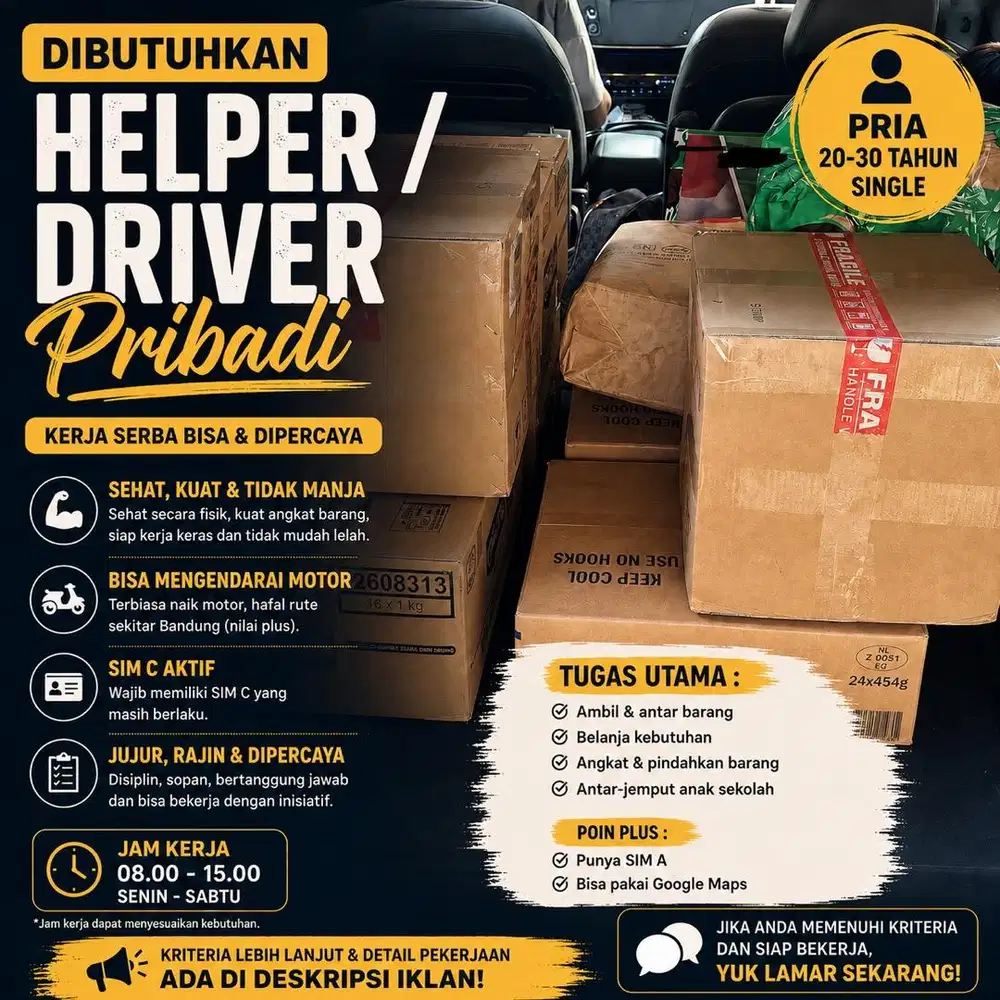 Dibutuhkan Pekerja Laki-laki