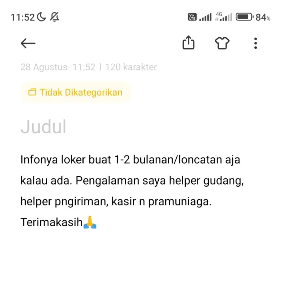 Mencari lowongan pekerjaan