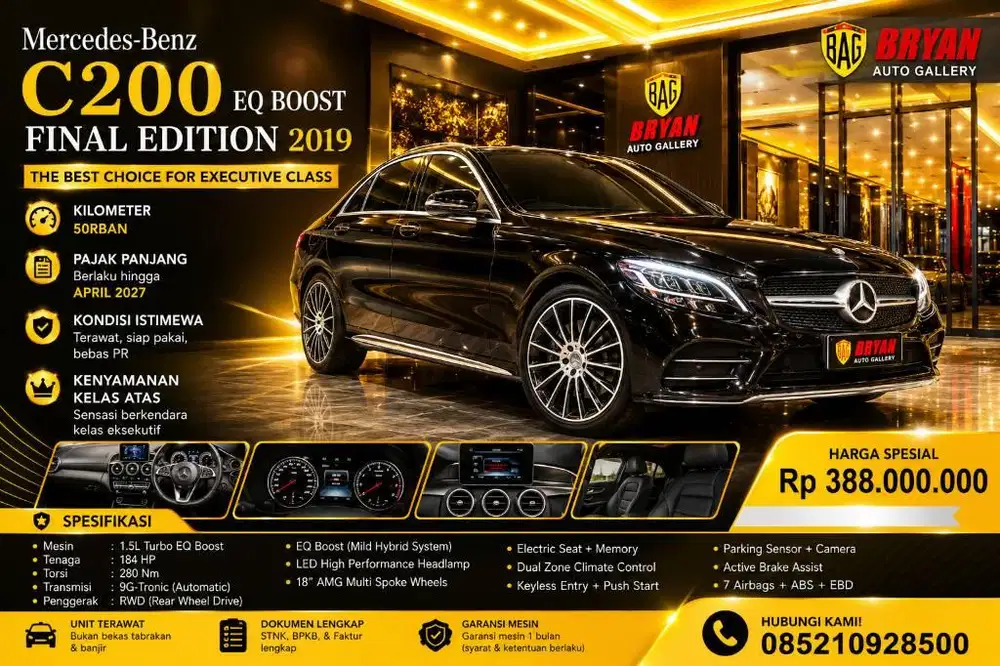 MERCEDES BENZ C200 2019 EQ BOOST LINE HIGHEST