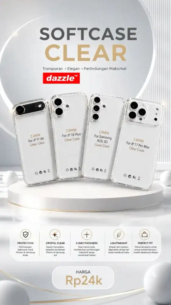 Softcase Clear Iphone and Android