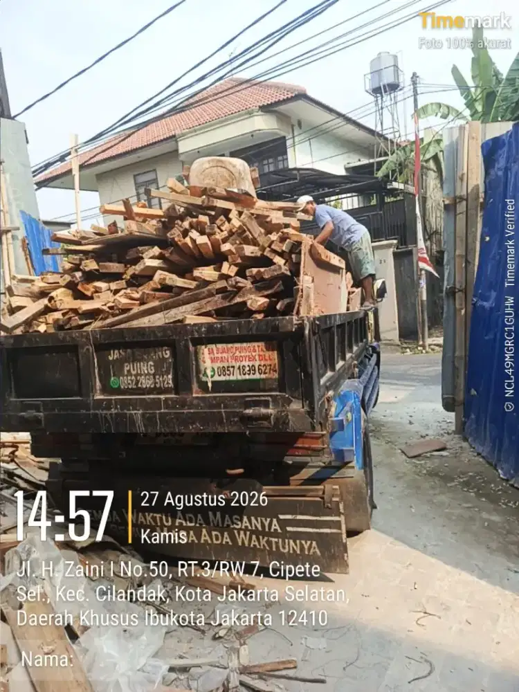 Jasa buang puing dan angkutan sampah