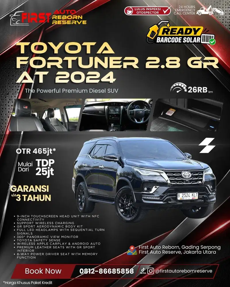 (TDP25jt) Toyota Fortuner 2.8 GR Sport AT 2024