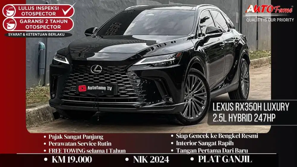 Lexus RX350h Luxury 2.5L Hybrid 247HP NIK 2024