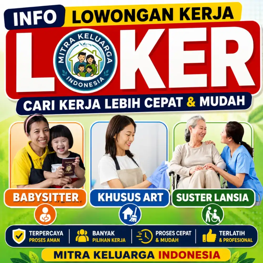 Loker wanita art, babysitter, suster lansia