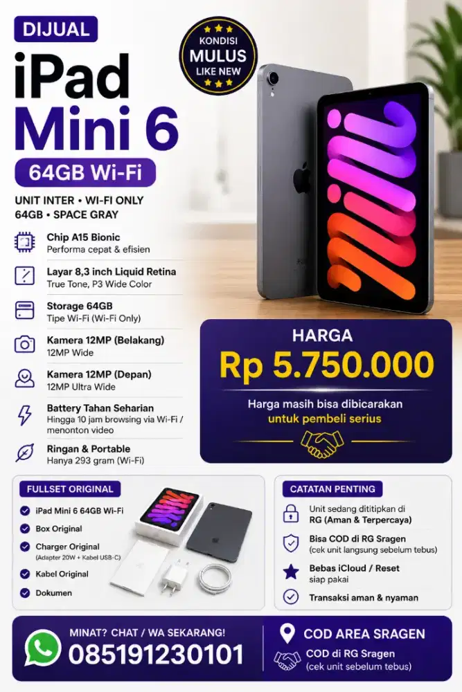 Dijual Ipad mini 64GB - 2020