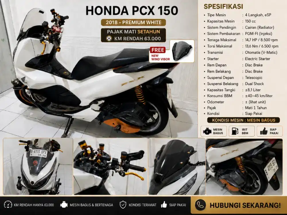 Dijual murah Honda PCX 150 THN 2018