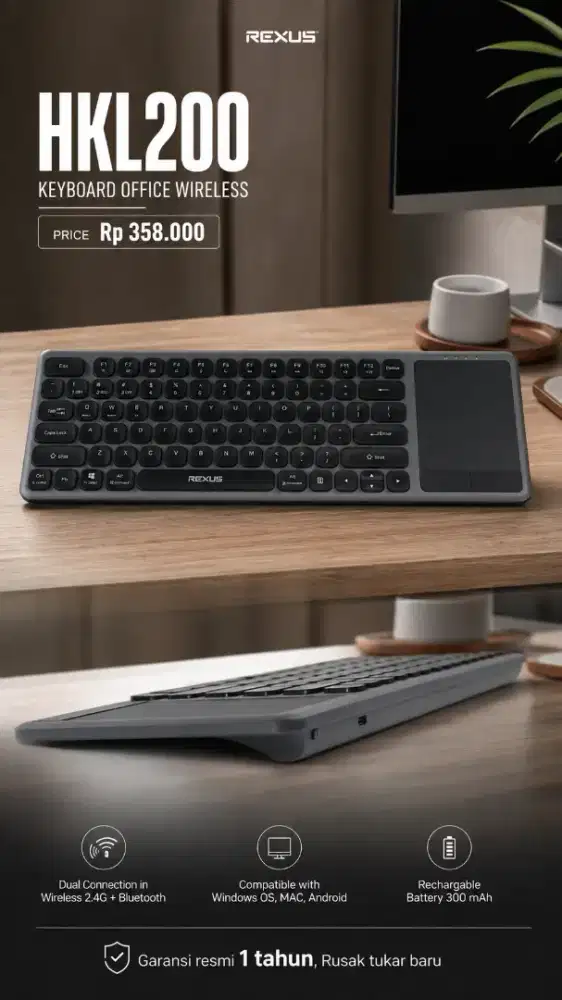 Keyboard office wireless rexus KL200