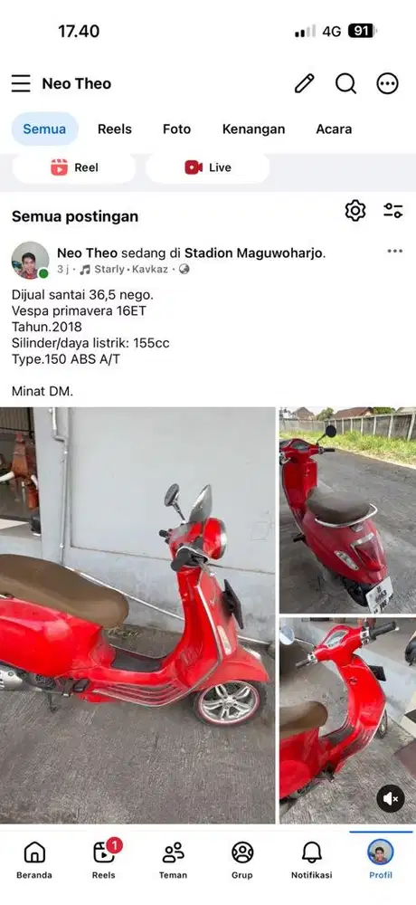 Jual vespa primavera 16ET