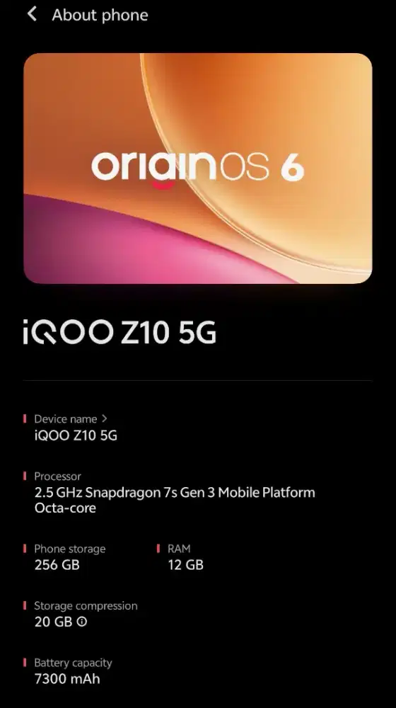 Iqoo Z10 5G 12/256