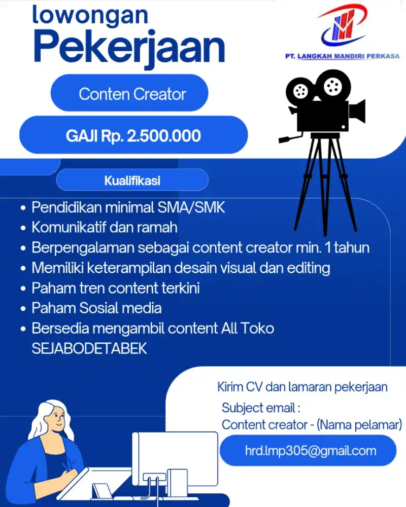 DIBUTUHKAN SEGERA CONTENT CREATOR