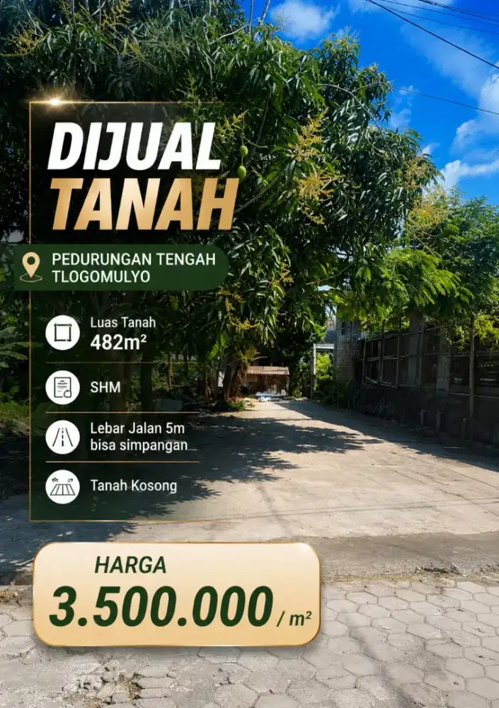 DIJUAL TANAH PEDURUNGAN LOK STRATEGIS CEPAT SEGERA