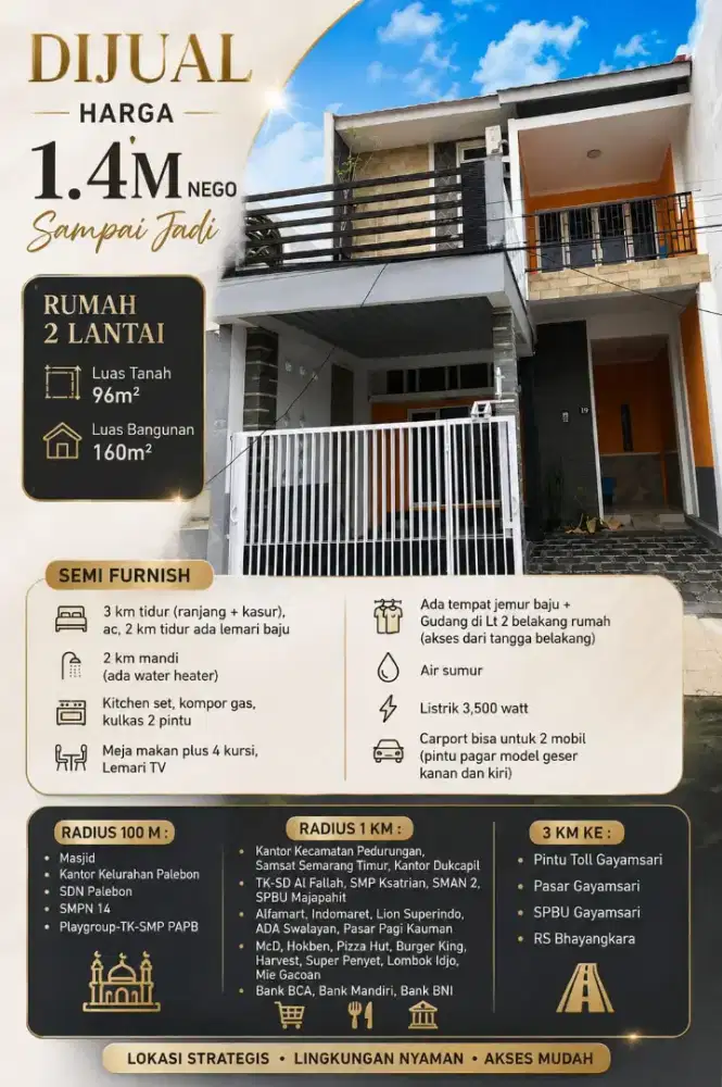 DIJUAL 2LT VIEW PALEBON MURAH DIBAWAH HARGA PASAR