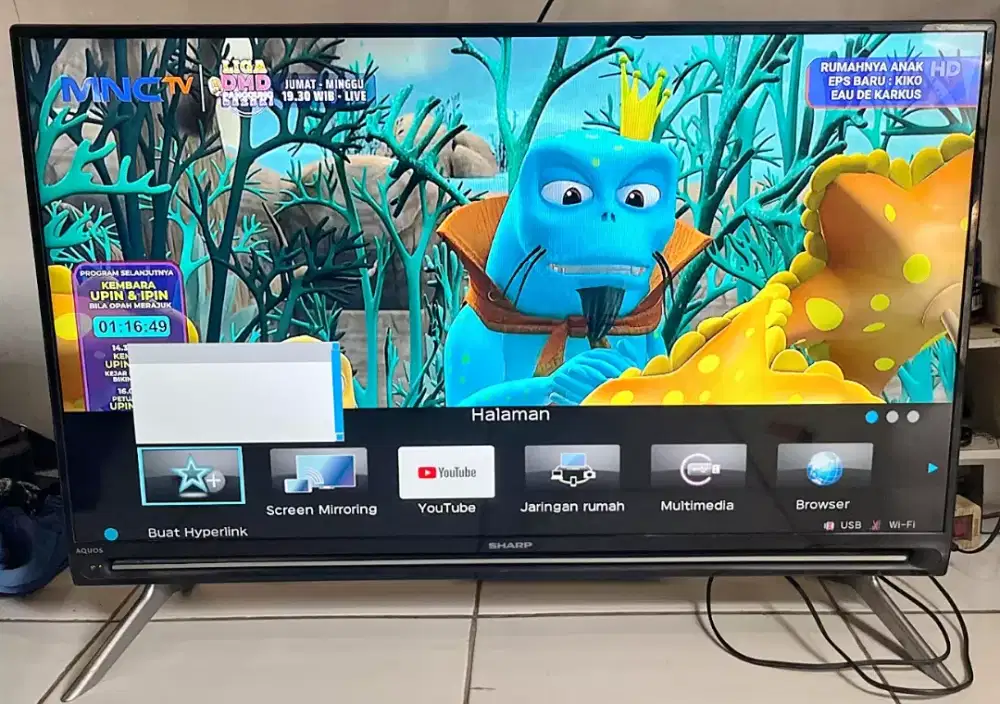 TV LED 40 INC SHARP AQUOS SMART ANDROID&DIGITAL BAGUS GBR BENING BEKUT