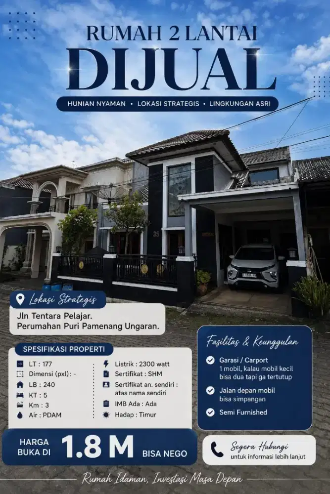 DIJUAL LUAS MEWAH 2LT VIEW UNGARAN