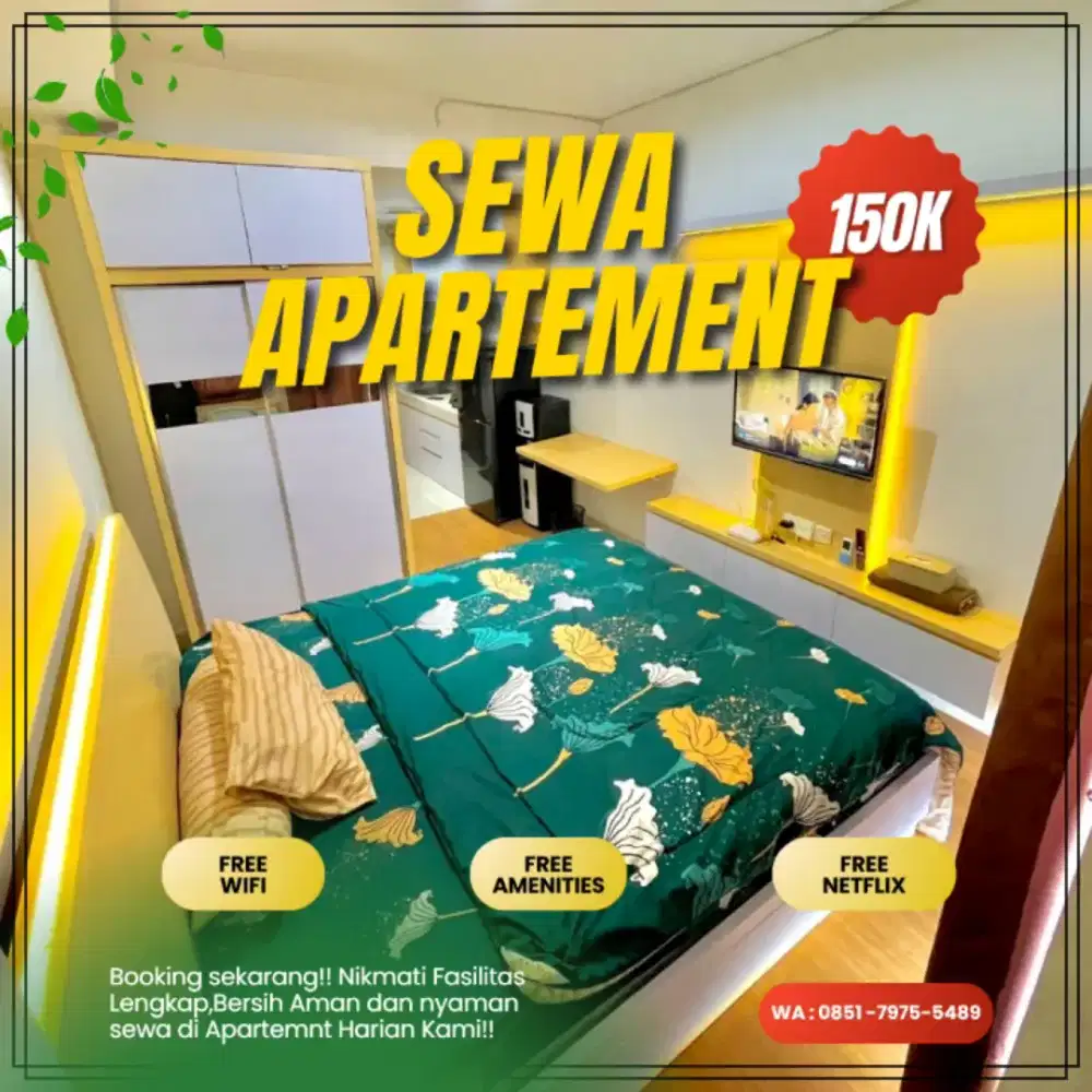 Sewa apartemen Patraland Urbano Harian/Transit Bekasi Utara Termurah