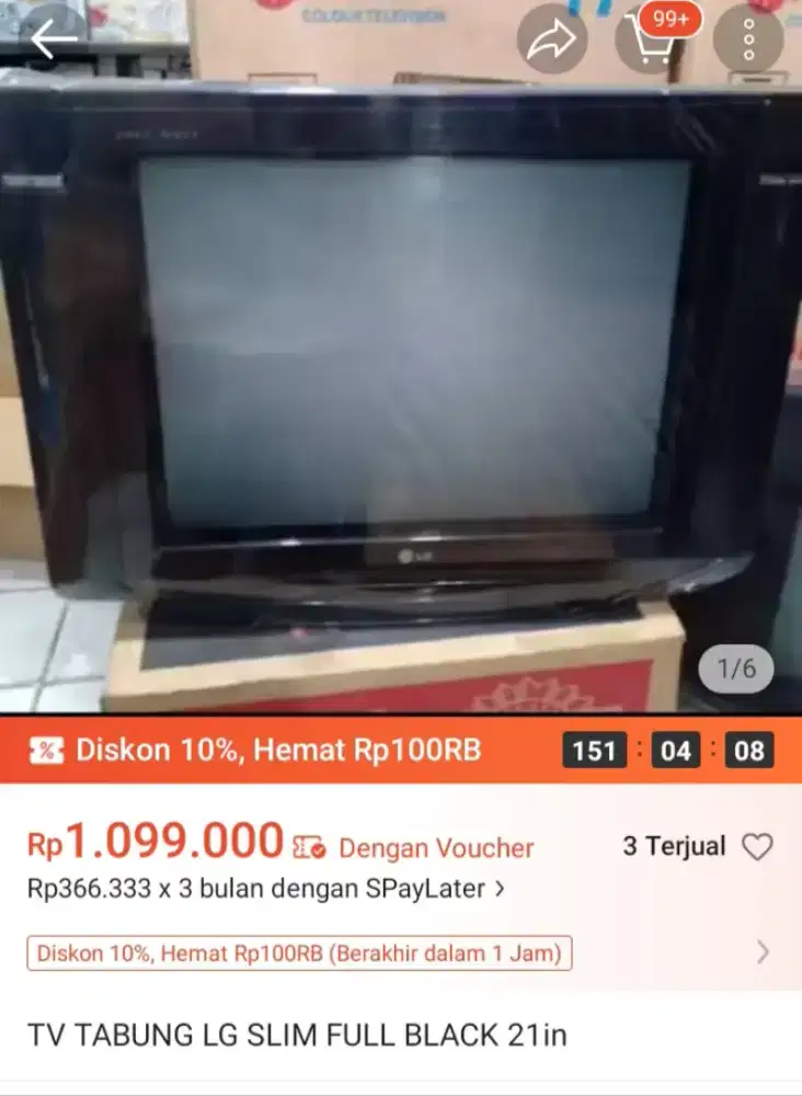 TV LG Slim 21 Inch Segel