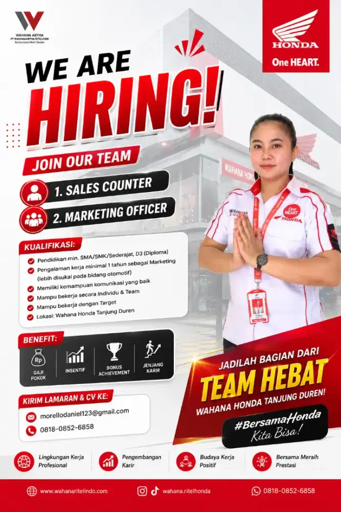 Lowongan Kerja Honda Motor Wahana Tanjung Duren