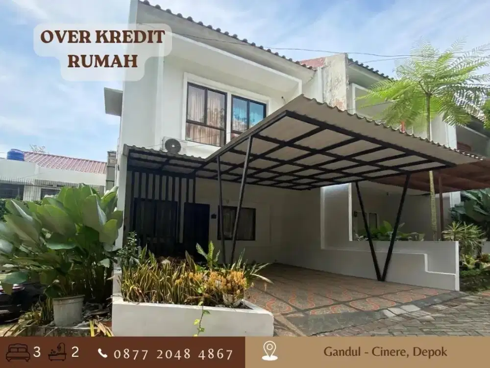 Jual Take Over Rumah 2Lantai HOOK dkt Tol Brigif di Gandul Cinere Depok