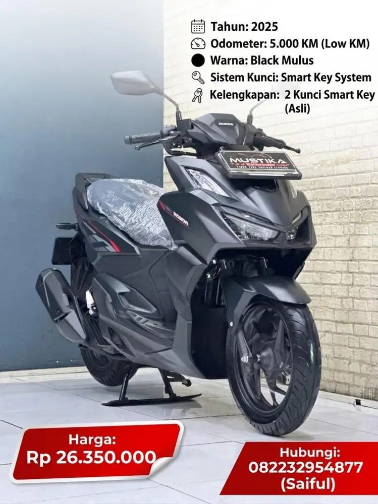 Odo 5rb Istimewa!!Honda Vario 160cc 2025 Black N Asli Mulus-Mustika