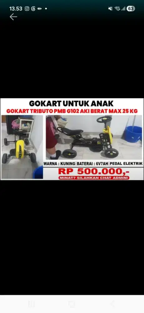 sepada gokart anak