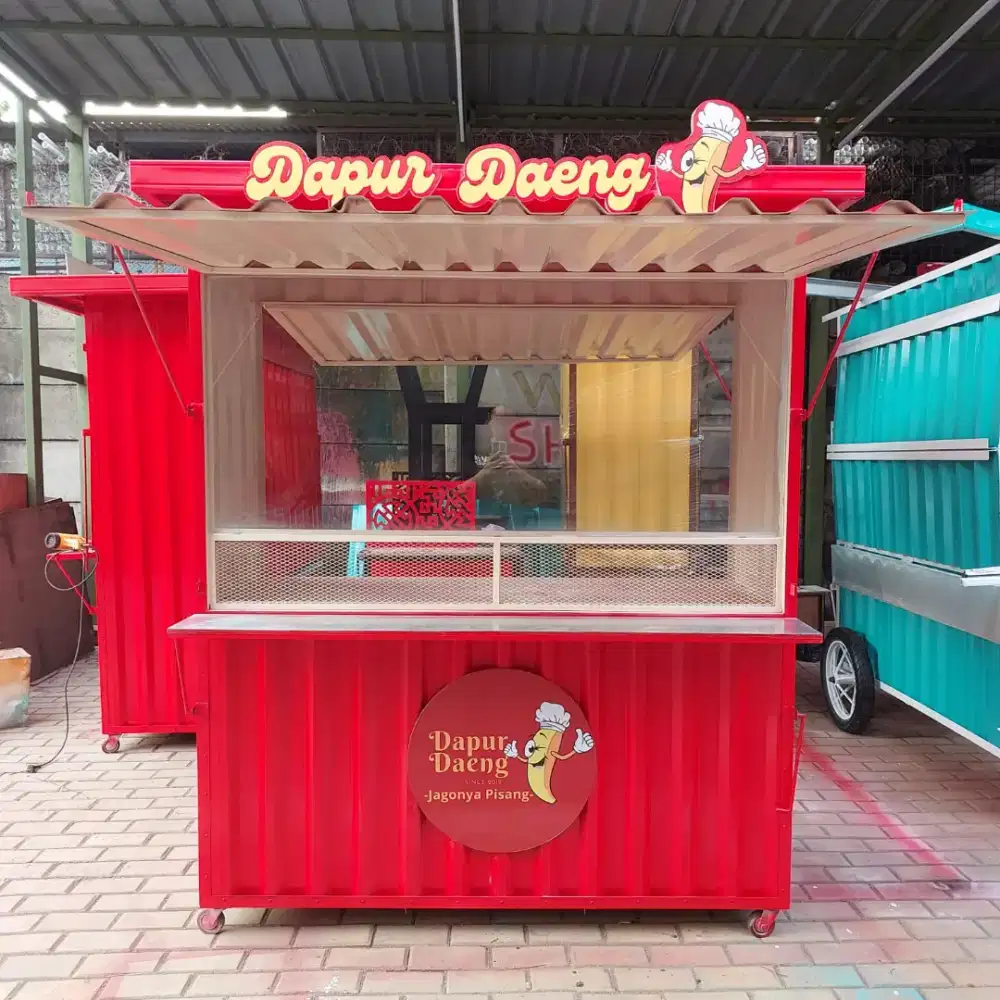 GEROBAK KONTAINER COCOK UNTUK JUALAN GORENGAN, DONAT, DIMSUM, MARTABAK