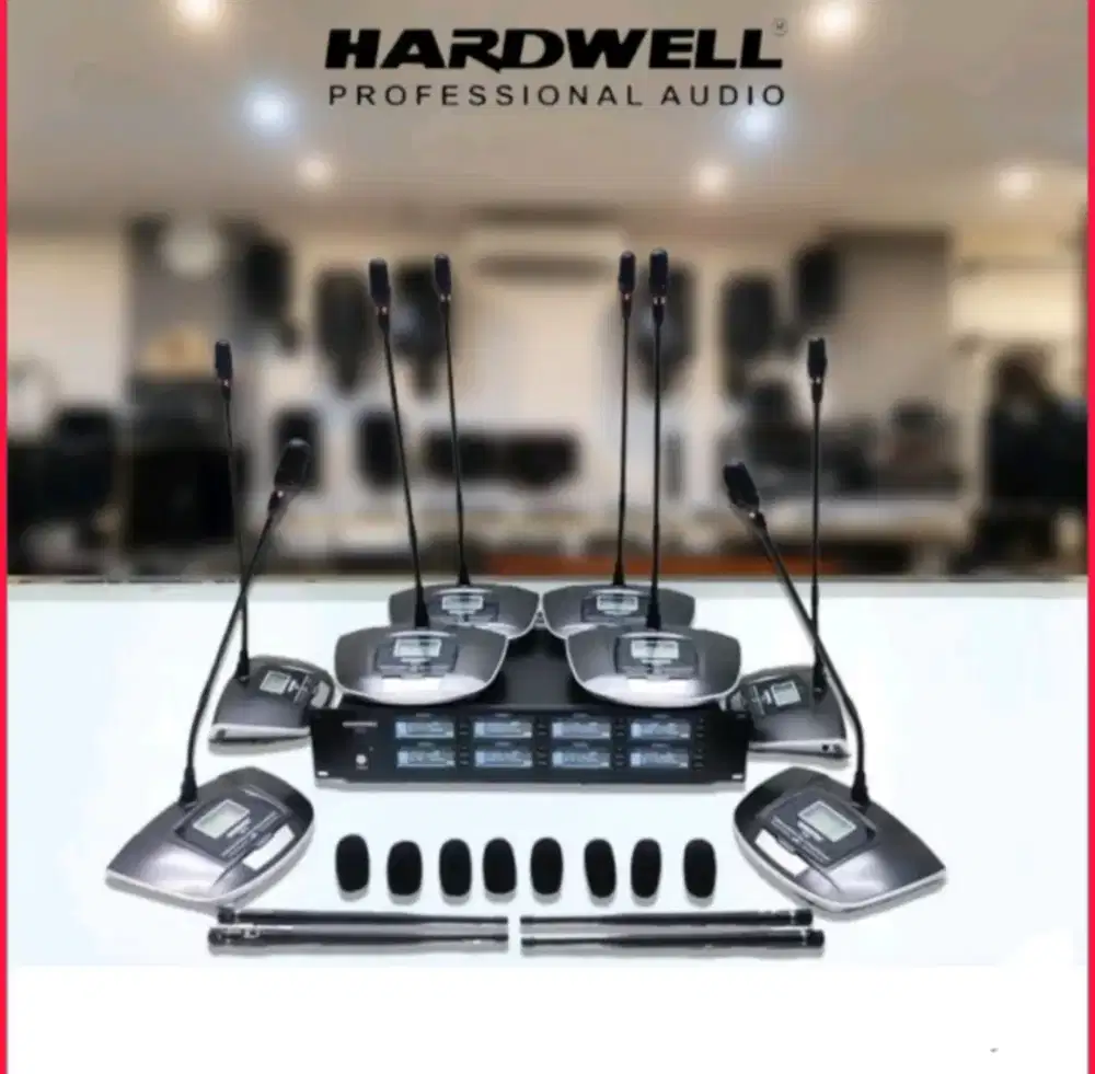 Mic meja wireless conference hardwell sp8u original isi 8 mic