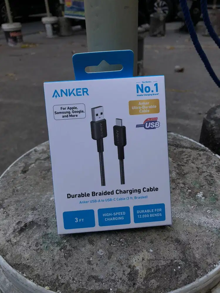 Anker 322 Data Cable Braided USB-A to Type-C 3ft/0.9M - A81H5
