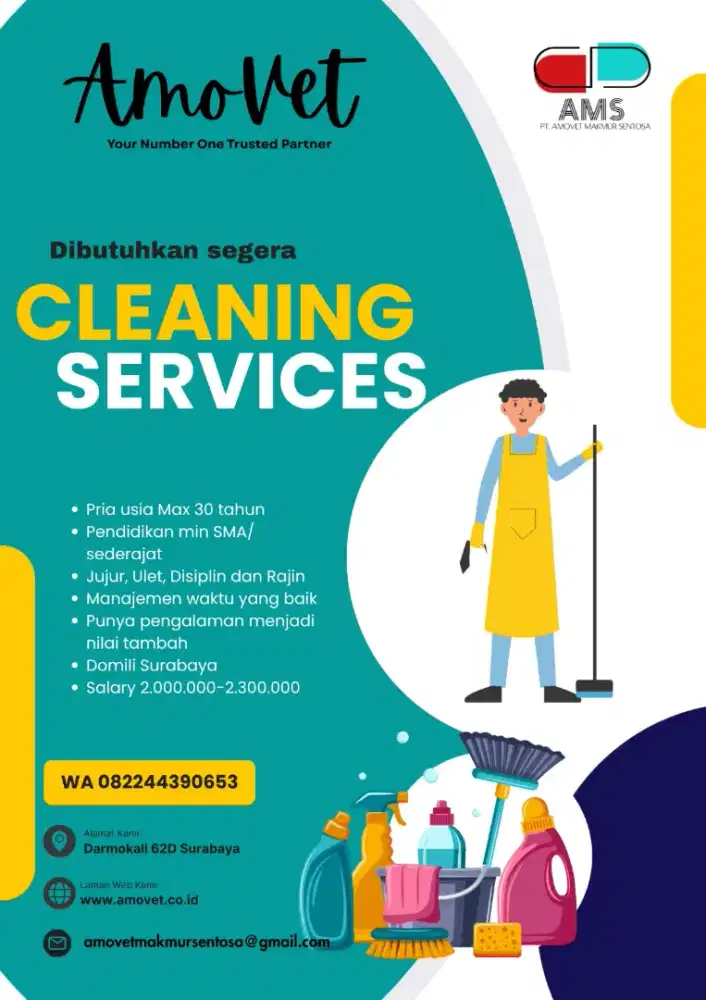 Dibutuhkan cleaning service laki-laki