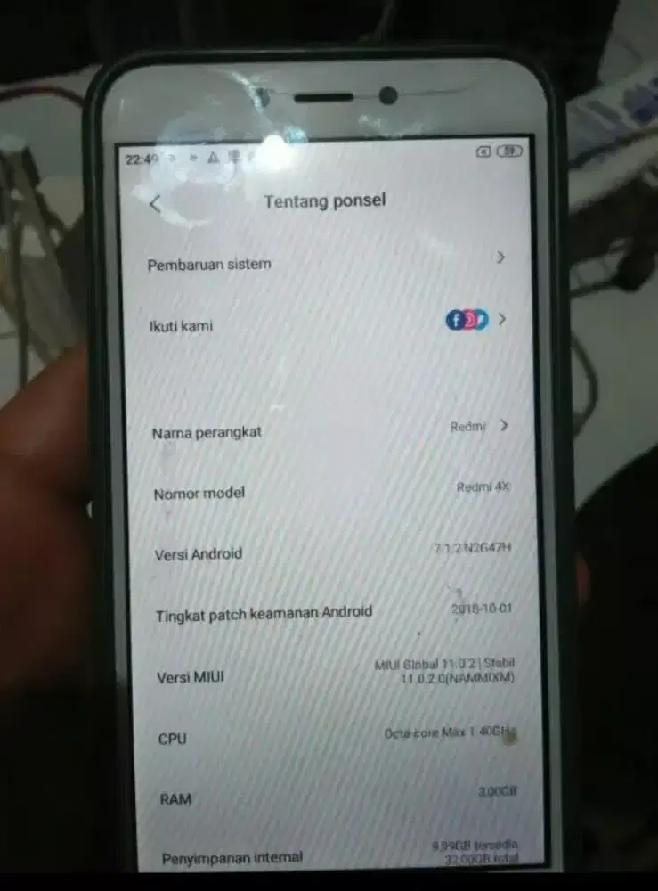 Redmi 4x ram 3/32