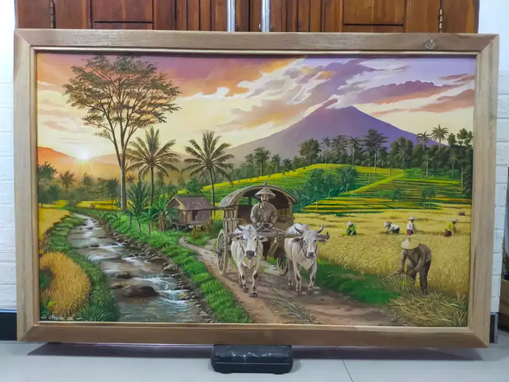 Lukisan Kanvas Panen raya ukuran 143×93 cm