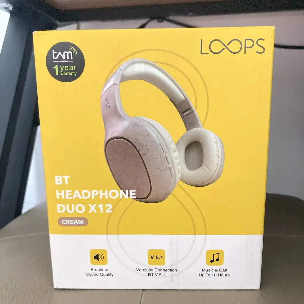[NEW] LOOPS Bluetooth Headphone Duo X12 - Cream
