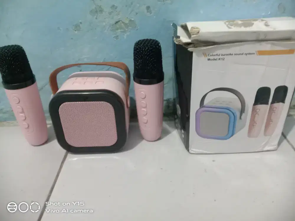 Wireless karaoke speaker , warna pink