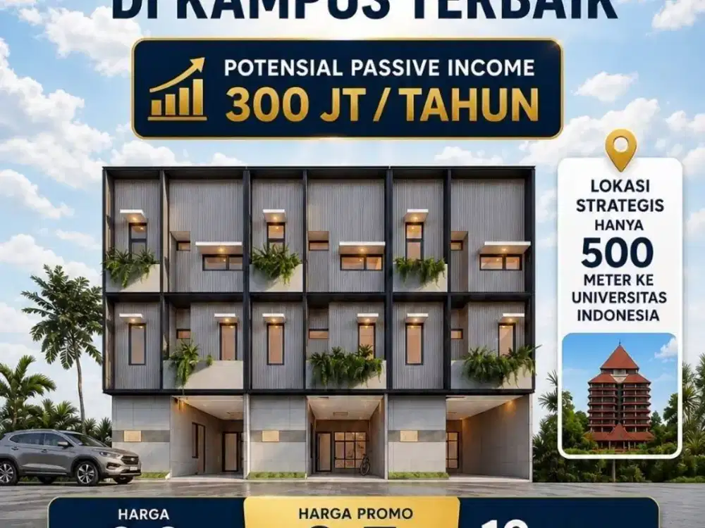 Dijual Kost Kosan 10 KAMAR Dekat Kampus UI Depok - Harga Nego