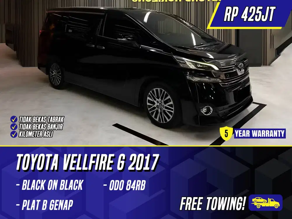 Toyota Vellfire G 2017 Black Hitam Velfire