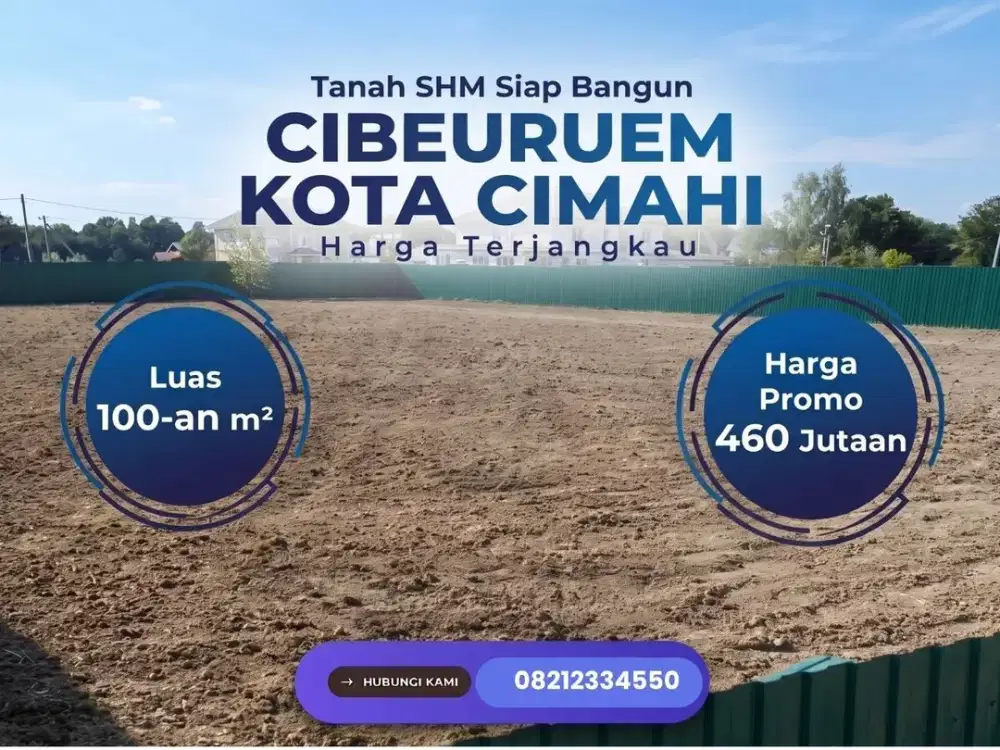 Tanah SHM 103 m2 Cibeureum Cimahi 5 Menit Amir Mahmud 10 Menit Tol