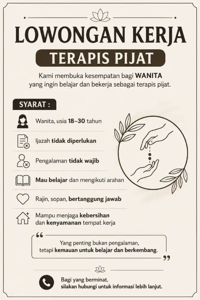 loker terapi pijat refleksi