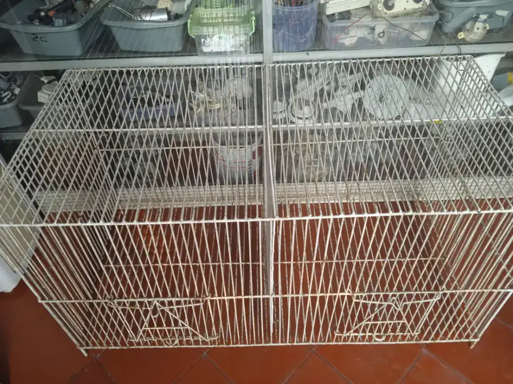 Kandang besi lipat ukuran besar 100x50 bahan besi tebal rapi