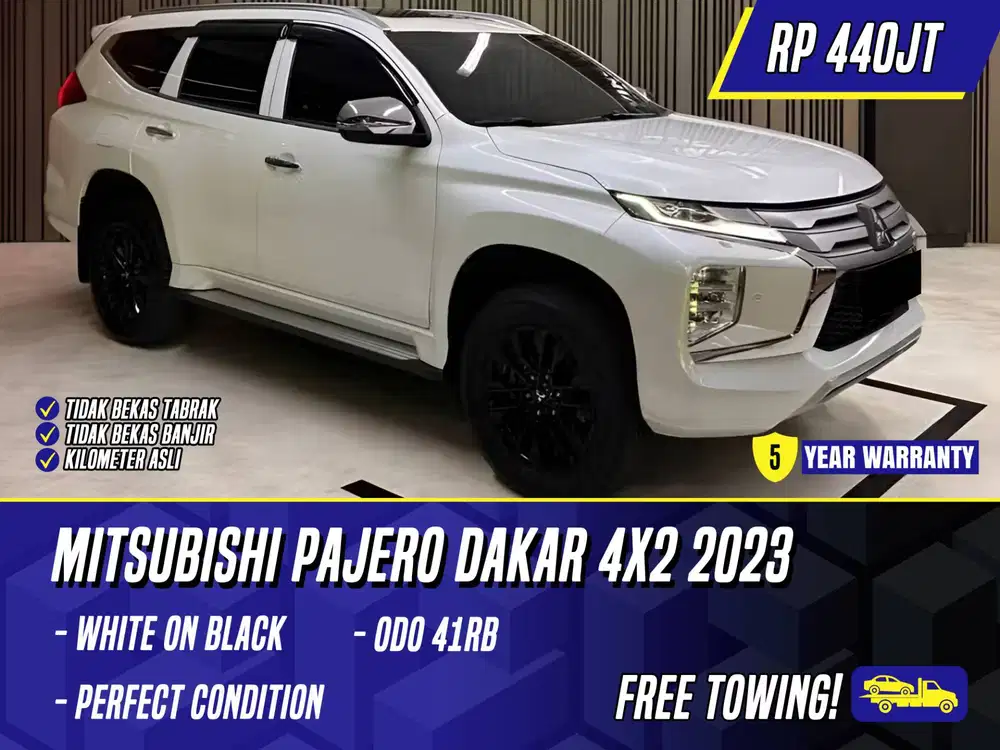 Mitsubishi Pajero Dakar 4x2 Diesel 2023 White on Black Putih