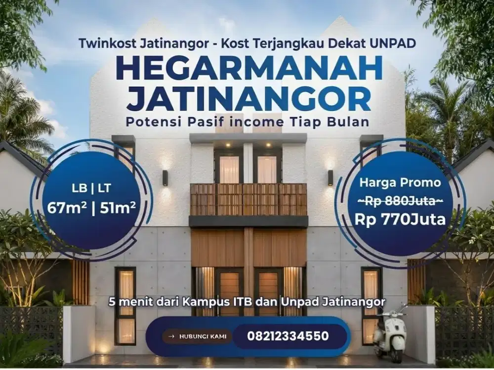 Rukos SHM 4 Kamar Jatinangor 5 Menit Kampus ITB Jatinangor
