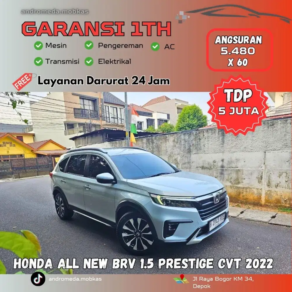 TDP TERMURAH 5 JT HONDA ALL NEW BRV 1.5 PRESTIGE CVT 2022 ISTIMEWA