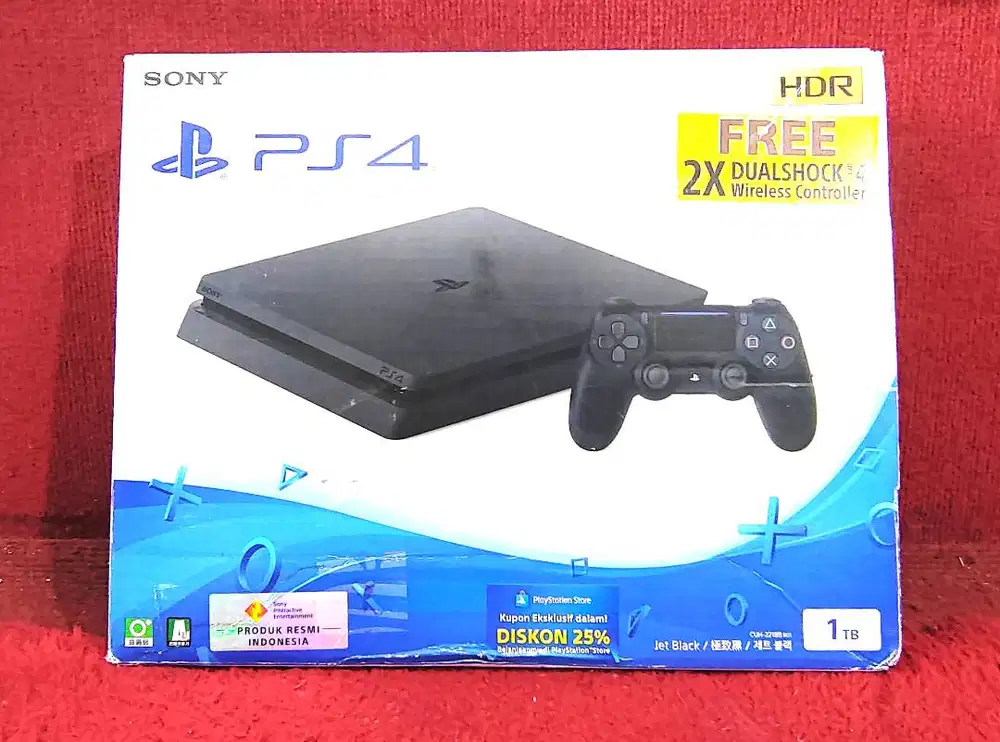 PS4 Slim Original Seri CUH-2218B HDD 1TB FULLSET SEGEL (MALANG)