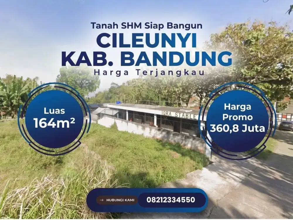 Tanah SHM 164 m2 Cileunyi Bandung 8 Menit Gerbang Tol Cileunyi