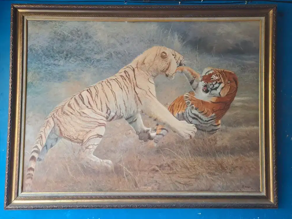 Lukisan Pertarungan harimau