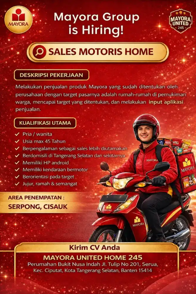 SALES MOTORIS MAYORA UNITED HOME M245