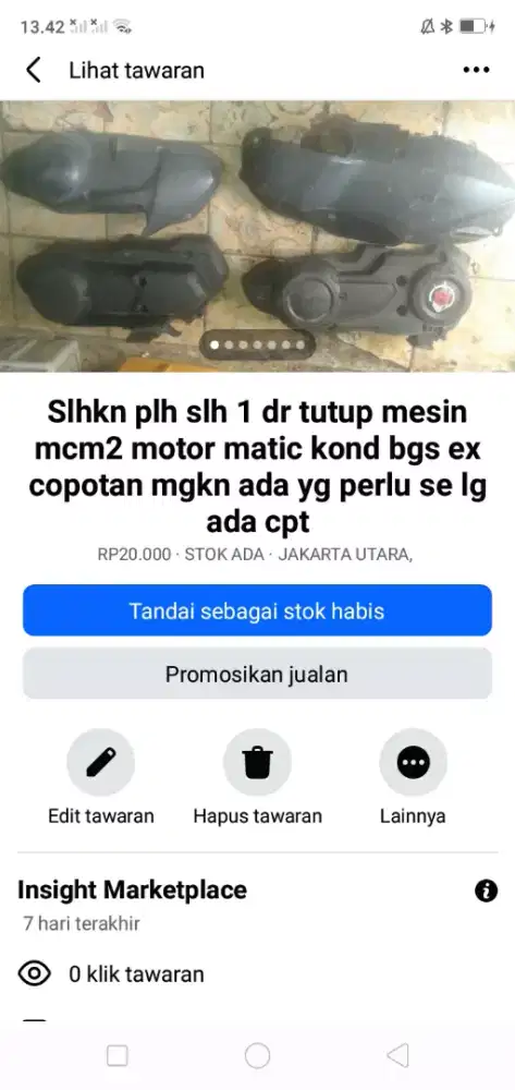 Slhkn plh slh 1 dr tutup mesin mcm2 motor matic kond bgs hrg murah sj