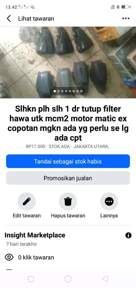 Slhkn plh slh 1 dr tutup filter hawa ors utk mcm2 motor matic murah si