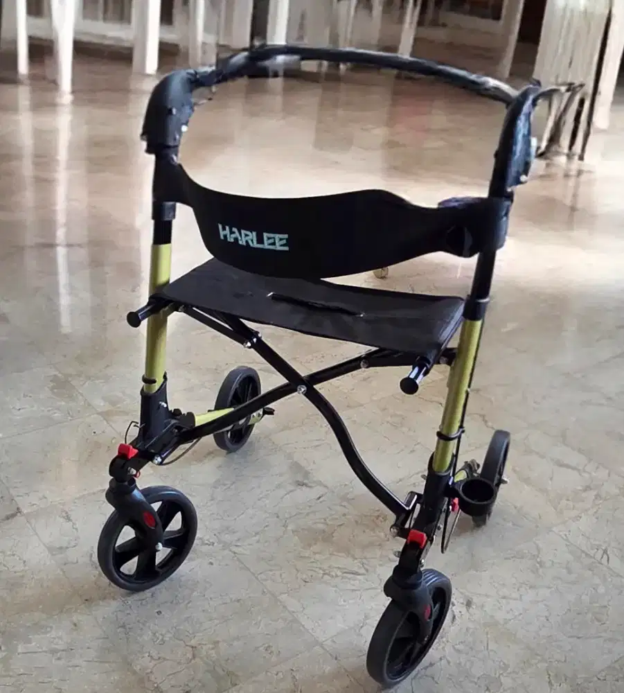 HARLEE Rollator Premium 4 Roda + Kursi – BELUM PERNAH DIPAKAI/Like New