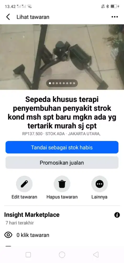 Sepeda khusus terapi tangan & kaki paska strok kond spt baru murah sj