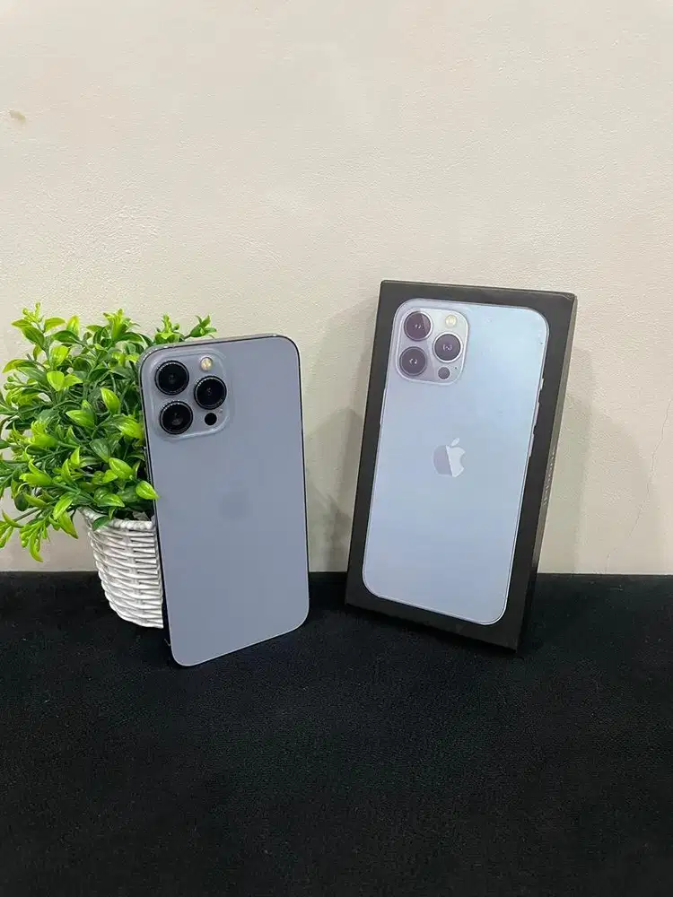 IPhone 13 ProMax 128GB Sierra Blue mulus Fullset BH 88%Sinyal Permanen