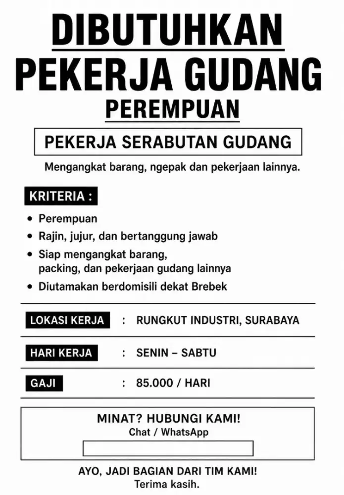 Serabutan di gudang